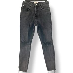 We The Free Black Distressed High-Rise Skinny Jeans